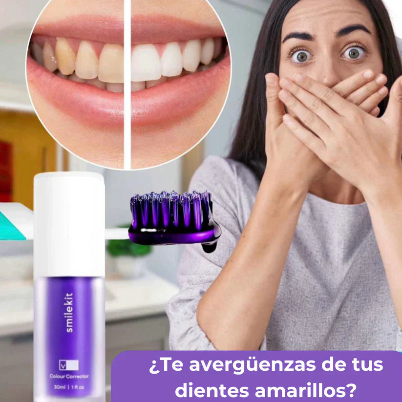 BLANQUEADOR DENTAL - PASTA DE DIENTES MORADA - SMILE EASE